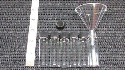APGOLF Gold Mining 6 New 2 oz Glass Vials and Placer Gold Funnel