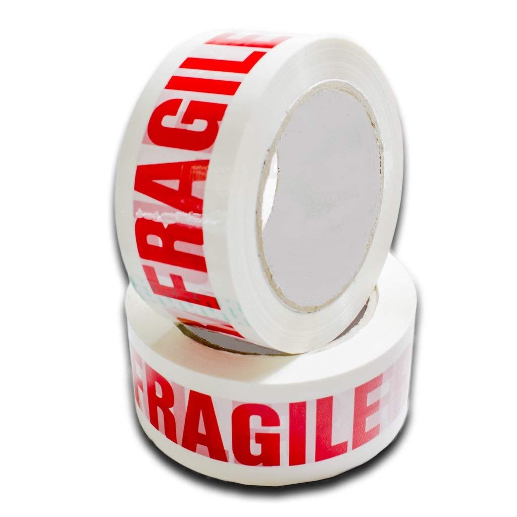 Sabco - 6 Rolls - 48mm X 66m Fragile Packaging Tape - Fragile Packing Tape - Heavy Duty Fragile Tape - Heavy Duty Fragile Packing Tape, Parcel Tape - Caution Tape -Shipping Tape,Packing Tape, Box Tape