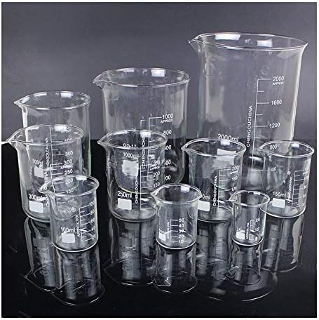 中古 クリニーク セット25ミリリットル 50ミリリットル 100ミリリットル 150ミリリットル サイズ 500ミリリットルのガラスビーカー 化学実験実験器具のための学校実験装置 Set 1