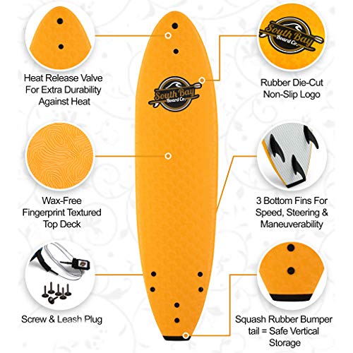 South Bay Board Co. Premium Soft Top Surfboard Fun, PerformanceFocused