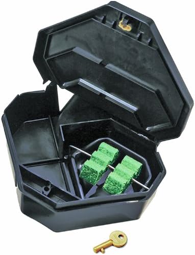 JT Eaton 904 Gold Key Rat Depot Plastic Heavy Duty Tamper Resistant Bait Station with Solid Lid, 11-3/8" Length x 10-1/4" Width x 3-1/2" Height (Case of 6)