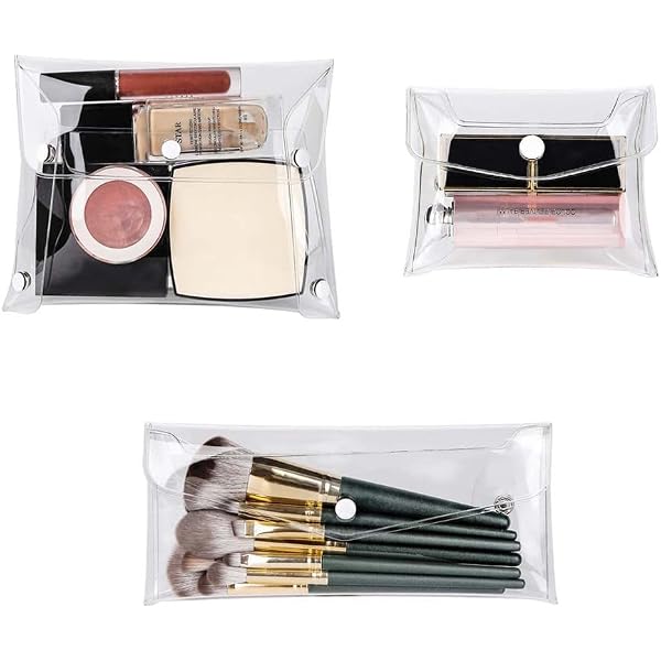 HINZIC Transparente Kosmetiktaschen Set – 3 Größen, Wasserdicht Mit Druckknopfverschluss Für Unterwegs