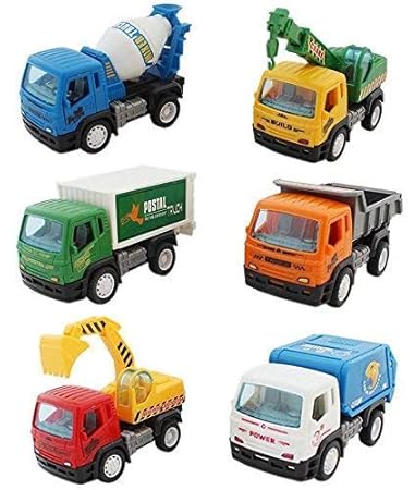 Sita Ram Retails ABS Plastic City Toy Car Builder for Kids Construction Vehicle Set- (Pack of 6 Pcs)