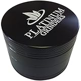 Platinum Grinders #1 Best Herb Grinder with Pollen Catcher - Large 2.5 Inch 4 Piece Black Aluminum
