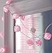 20 LED Battery Operated Rose Flower String Light Wedding Garden Chrismas Decor (Pink)