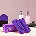 Miracle FACE ERASE Makeup Remover Cloth 2-Pack – Reusable Microfiber Face Cloths with 6 Hair Ties – Use With Water – Washable, Sensitive Skin Friendly Makeup Eraser (2 Count, Purple)