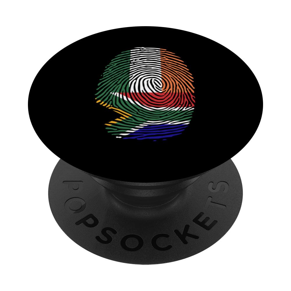 Ireland & South Africa Fingerprint Half Irish South African PopSockets Swappable PopGrip