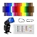 FOSOTO 20pcs Flash Speedlite Color Gels Filters Compatible for Canon Nikon Sony Godox Yongnuo Camera Flash Light