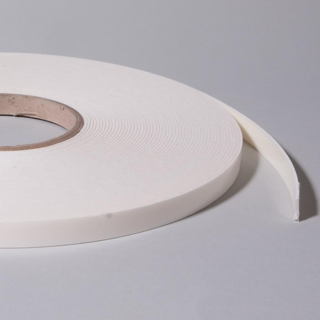 Double Sided 1mm White Craft Foam Tape 12mm X 5mtr Super Strong Acrylic Adhesive