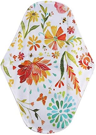Malloom Reusable Sanitary Towels Pads Menstrual Pads Bamboo Cloth Reusable Washable Menstrual Sanitary Pads Panty Liners with Wet Bag,Heavy Flow Night