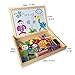 Fajiabao Wooden Drawing Board Double Side Magnetic Jigsaw Puzzles Dry Erase Gift for Boys Girls Birthday Gift