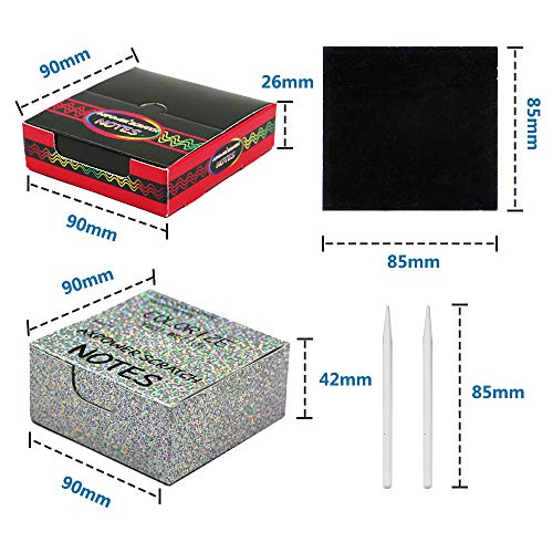 image for AxPower Two Packs Scratch Pads Art Crafts Notes for Kids, Glitter and 