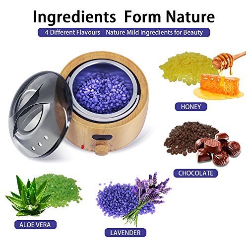 Wax Warmer Waxing Kit - Aldom - Digital LCD Display Hair Removal Wax Pot with Precision Temperature Control (110°F - 276°F), 4-Flavor Wax Beans and 20 Wax Applicator Stickers for Professional Beauty