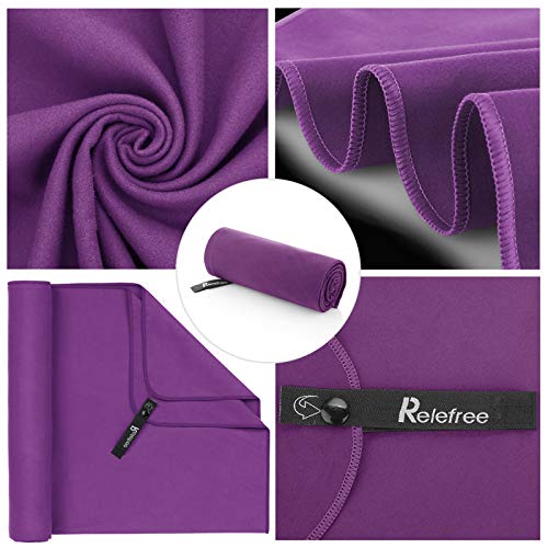 Relefree Microfibre Towel Quick Dry Towels Travel Towels Set of 2 Piece Large and Extra Large Sizes-for Swimming Pool Camping Gym Sports Yoga and Pilates etc