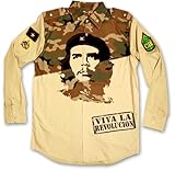 Che Guevara Store Men's Military Shirt Long Sleeve Khaki Che Guevara