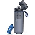 PHILIPS Water GoZero Active BPA-Free Water Bottle with Fitness Tap Water Filter, Sport Squeeze Water Bottle, Lightweight, Blue, 20 oz with Fitness Filter, Blue