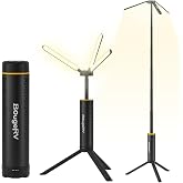 BougeRV Telescopic Camping Light T1, 15600mAh Rechargeable Lantern, Black | 5.5 ft Adjustable Height, 1000x3 Lumens, 8-102H Runtime, 270&deg;/180&deg; Rotation, 3 Color Modes, Honeycomb Cutout Design, Outdoor