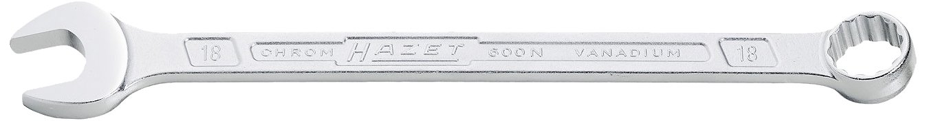 HAZET 600NA-11/16 242.5 mm 12-Point Profile Combination Wrench - Chrome-Plated