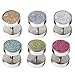 Zysta 2PCS Colorful Glitter Bling 16G Fake Gauge Earring Studs 10mm Wide Men Women Cheater Faux Ear Plugs Illusion Tunnel Stainless Steel Piercing Screw