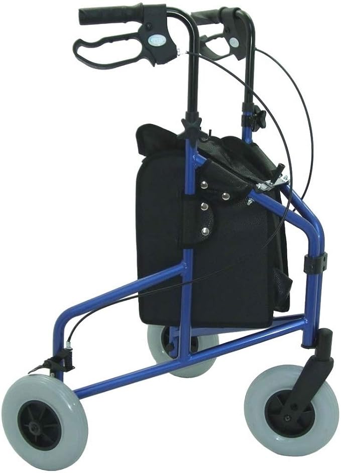 Simplelife Mobility Lightweight Folding Steel TriWalker with Bag, Blue