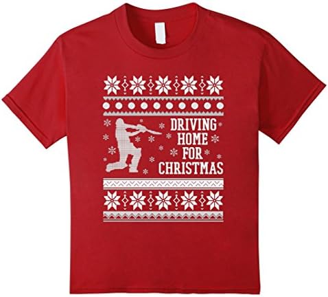 Kids Driving home for christmas - Cricket christmas shirt 4 Cranberry