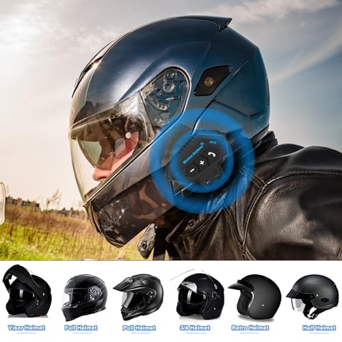 Yosoo Health Gear BT12 Motorcycle Intercom Kit Handsfree Bluetooth Headset, Motorcycle Bluetooth Headset, Headset with Speakers Earphones, Support Hands-free Calls