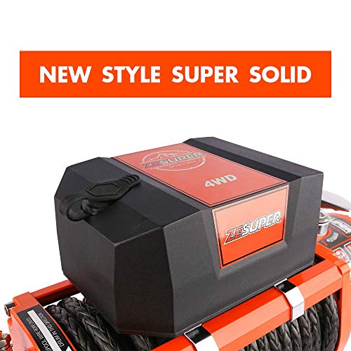 ZESUPER 12V 13000-lb Load Capacity Electric Truck Winch Kit Synthetic Rope, Waterproof Off Road Winch for Jeep,Truck,SUV with Wirless Remote and Corded Control(13000-Rope) - Image 4