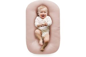 Loevin Baby Lounger Pillow,Baby Lounger for Newborn Co Sleeping Baby Bed,Newborn Lounger for Boys & Girls 0-24 Months(Pink)