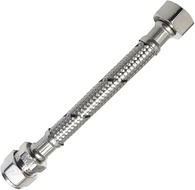 Reeds 15mm x 1/2 Inch Flexi Braided Tap Connector 150mm Stainless Steel 10 Bar