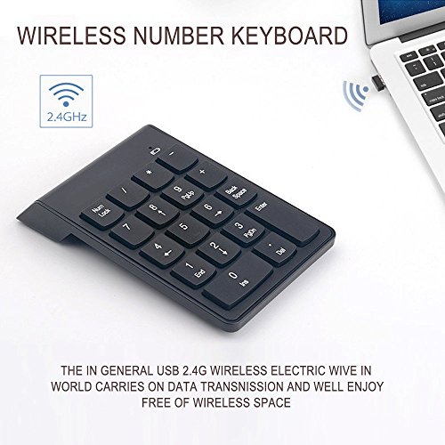 Sumger Numeric Keypad 2.4G wireless Keyboard Mini Portable 18 Keys Number Pad Financial Accounting Keypad with USB Receiver wireless for iMac,MacBook,MacBook Air,MacBook Pro,Laptop with AAA Battery