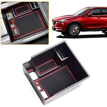 ALLYARD for Mazda cx-5 17-19 Custom Center Console Organizer Armrest Box Secondary Storage Insert ABS Black Materials Full Tray for Hidden Accessories