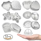 SOTOGO 12 Pack Bath Bomb Mold DIY Metal Bath Mold 6 Style Each Including 2 Pcs Soap Mold