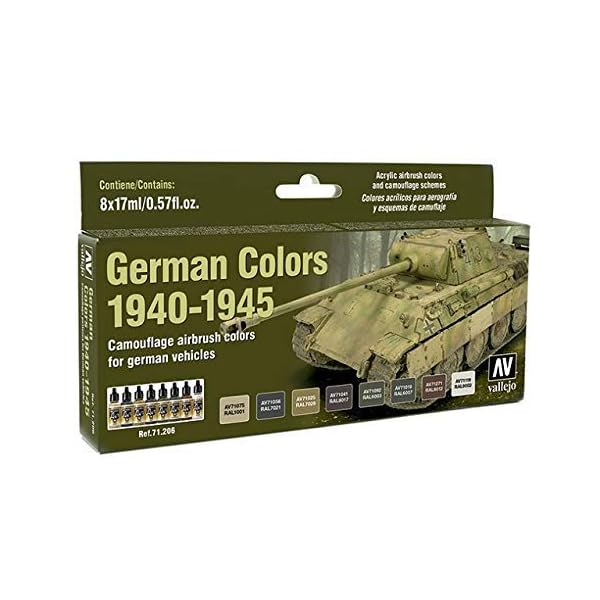 Vallejo Acrylicos "Deutsche Farben 1940-1945â Model-Air-Set, 17 ml (8er Pack), grau – Bild 4