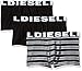 Diesel Men's Shawn Three Pack Fresh&Bright Trunk, Black/Grey Stripe,Black,Black, Medium