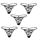 Closecret Lingerie Women Low Rise T-String Multi Pack Vary Color T-Back Thong Panties(S/M (Waist: 27-29inch), Black)
