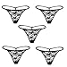 Closecret Women's Low Rise G-String Floral Lace Front Thong T-Back Panties(S/M (Waist: 27-29inch), Black)