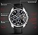 CakCity Men's Military Watches Business Waterproof and Stopwatch,Sport Watch with Black Leather Large Dial