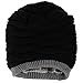 Novawo Men's Knit Thicken and Fleece Lining Beanie Hat Winter Slouchy Warm Cap Black