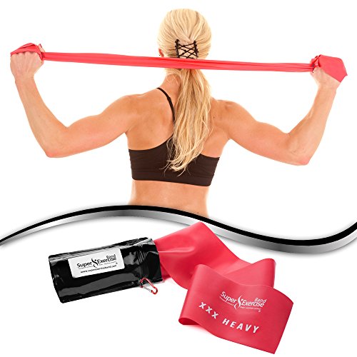 image for SUPER EXERCISE BAND XXX Heavy RED Resistance Band. Your Home Gym Fitne