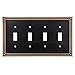 Franklin Brass W35068-VBC-C Classic Beaded Quad Toggle Switch Wall Plate / Switch Plate / Cover, Bronze with Copper Highlights