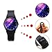 Zeiger Cool Kids' KW011 Analog Starry Young Boys Girls Children Teen Wrist Watch with Silicon Black Resin Rubber Strap