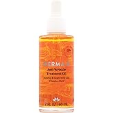 DERMA E Anti-Wrinkle Treatment Oil – Anti-Aging Face Oil with Vitamin A and Vitamin E – Fragrance Free Face and Neck Moisturizer for Youthful, Vibrant Skin, 2 oz