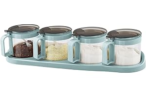 TENTA TENTA KITCHEN Gourmet Seasoning Box with Serving Spoons, Spice Jar Set Condiment Cruet Bottle, Kitchen Supplies,Nice De