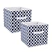 DII Foldable Fabric Storage Containers for Nurseries, Offices, Closets, Home Décor, Cube Organizers & Everyday Use, 11 x 11 x 11, Nautical Blue Lattice - Set of 2, Small,