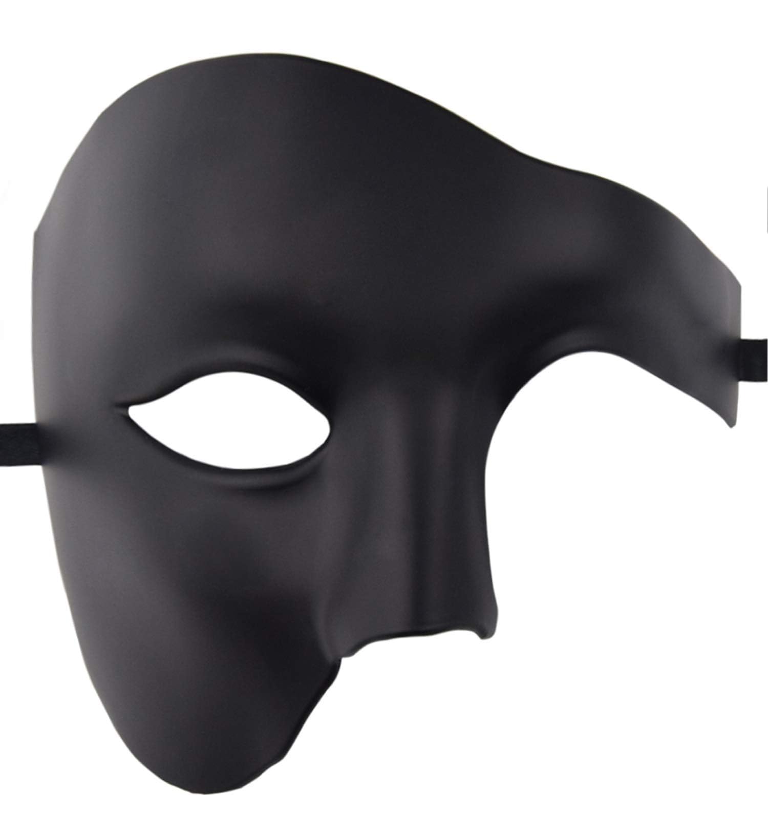 Lilwemen Mens Mask Masquerade Mask Phantom of The Opera Half Face Mask (Black)
