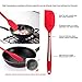 Arrutesk Silicone Cooking Feeding Tongs, Cook Steak Accessories-Set of 3 Kitchen Locking Tongs, 1 Shovel, 1 Oil Brush- for BBQ Grill, Oven Baking, Stainless Steel W/Silicone Tips with Portable Bags