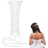 NBEADS Corset Back Kit, Wedding Dress Corset Kit Women's Wedding Dress Zipper Replacement Polyester Corset Back Kit Adjustable Fit Satin Corset Back Kit for Formal Prom Dress, White