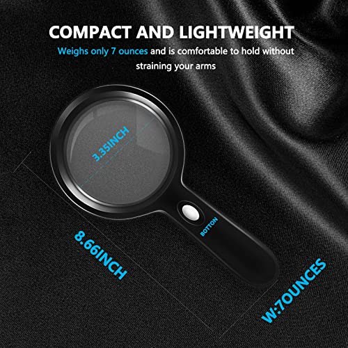 HYOIIO 10x Magnifying Glass with Light, Lighted Magnifying Glass 10X with 12 LED Lights for