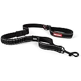 EzyDog Zero Shock - Bungee Dog Leash, Shock Absorbing - 48-inch, Black | Padded Neoprene Grip, Traffic Handle, Reflective Stitching, Strong for All Size Pullers, 1" Soft Touch Webbing for Durability