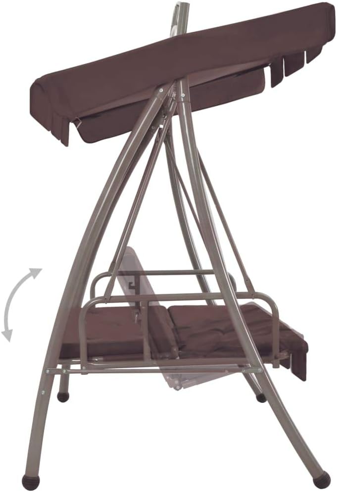 vidaXL Columpio Doble de Jardín con Toldo Blanco Arena Banco Balancín